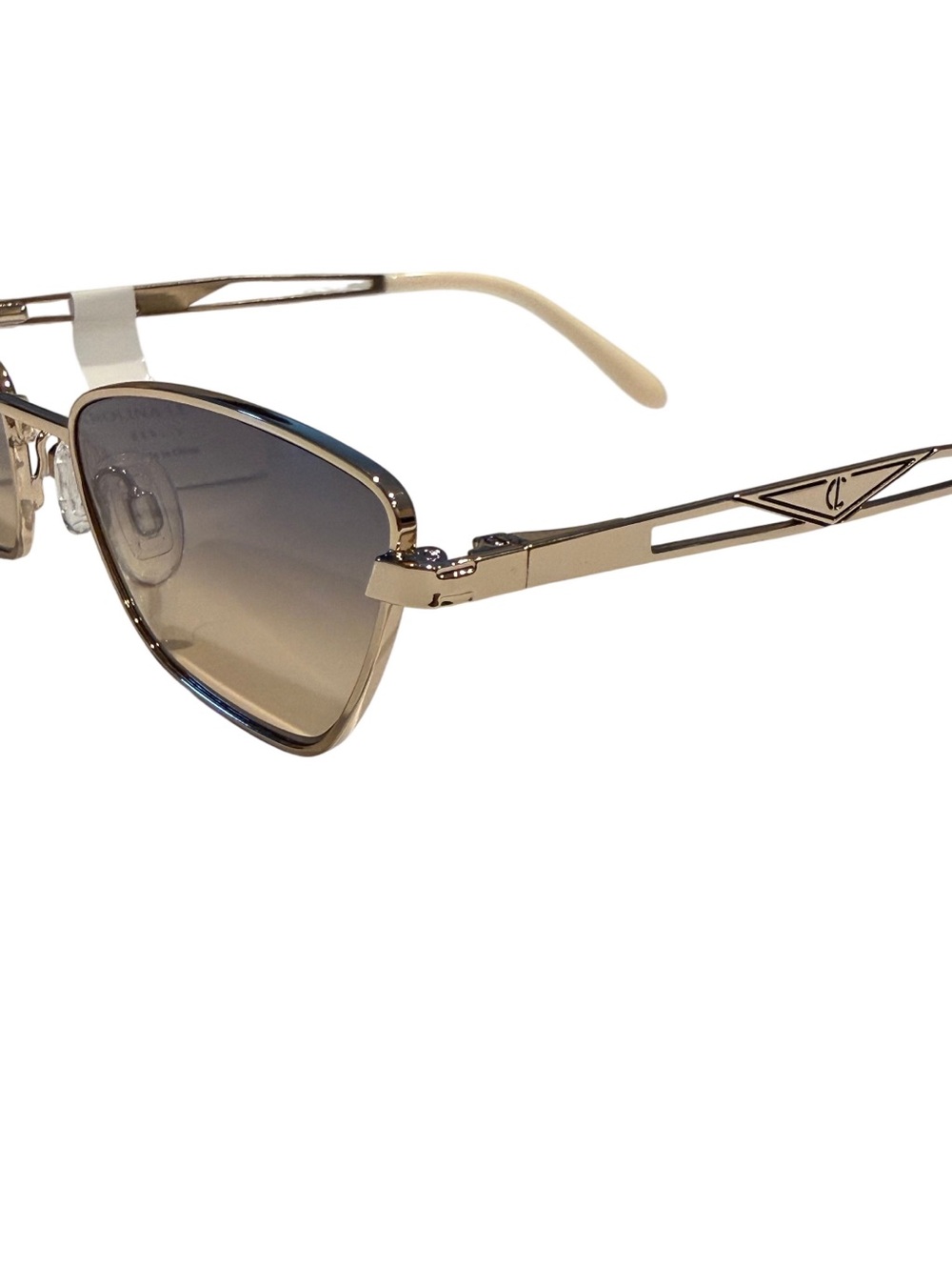 NEW Carolina Lemke CATO Gold Metal Sunglasses Gradient Lenses Hollywood Glam - Picture 3 of 10
